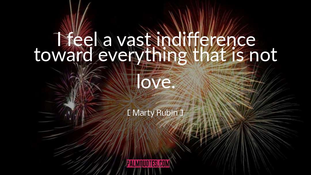 Marty Rubin Quotes: I feel a vast indifference