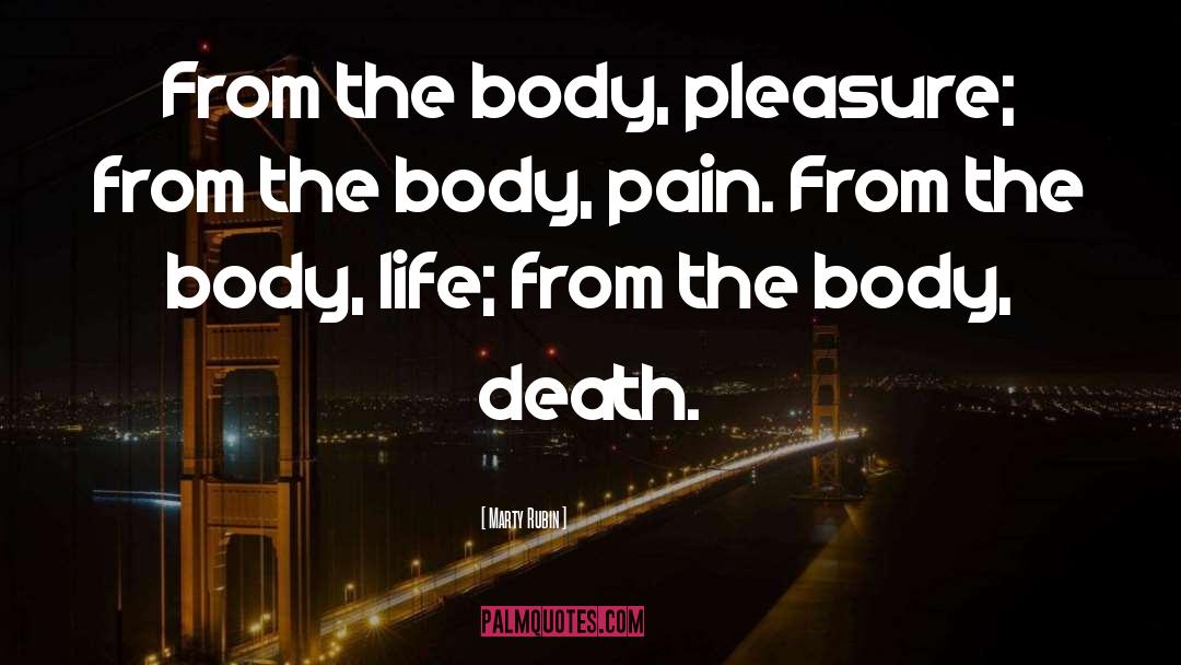 Marty Rubin Quotes: From the body, pleasure; from