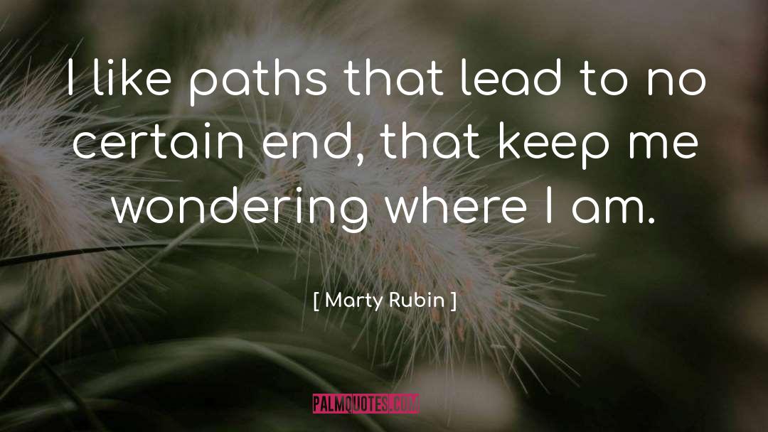 Marty Rubin Quotes: I like paths that lead