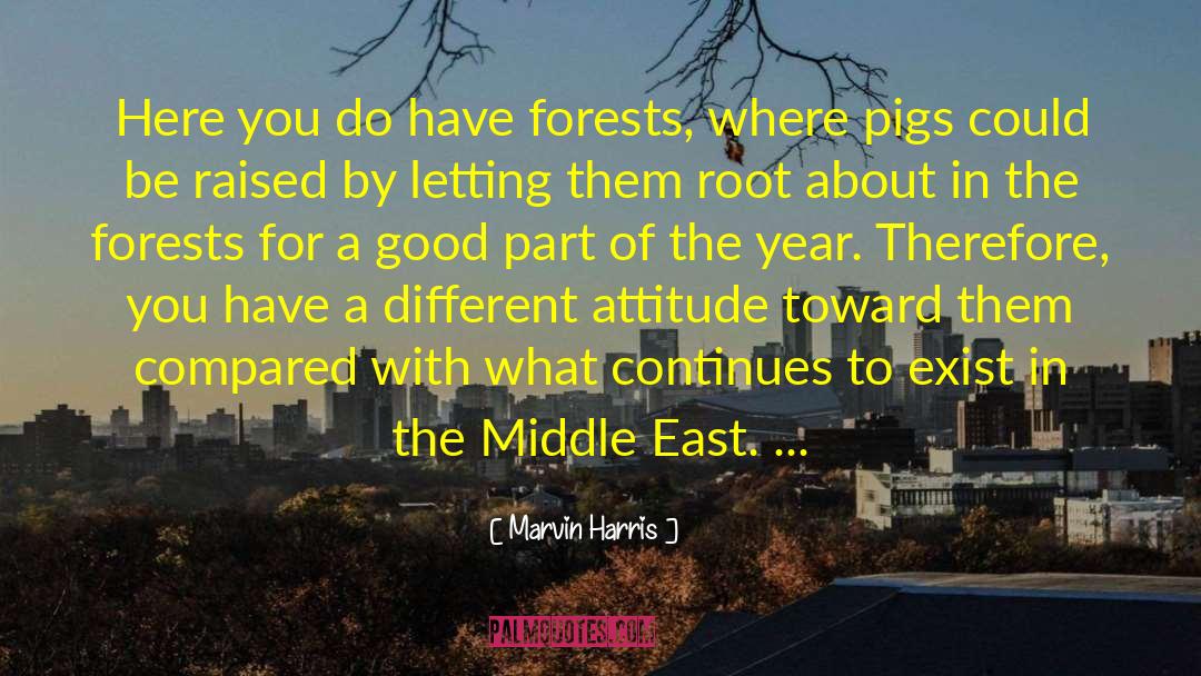 Marvin Harris Quotes: Here you do have forests,