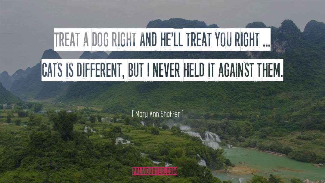 Mary Ann Shaffer Quotes: Treat a dog right and