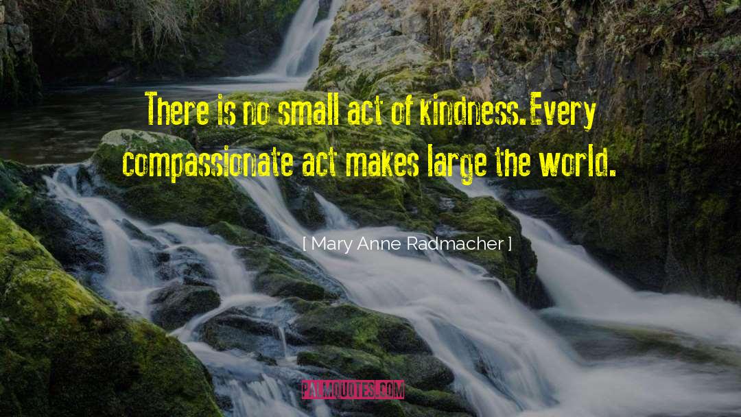 Mary Anne Radmacher Quotes: There is no small act