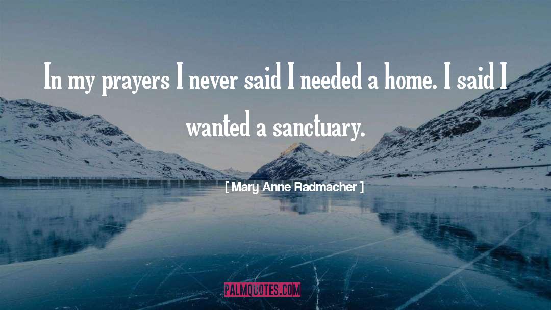 Mary Anne Radmacher Quotes: In my prayers I never