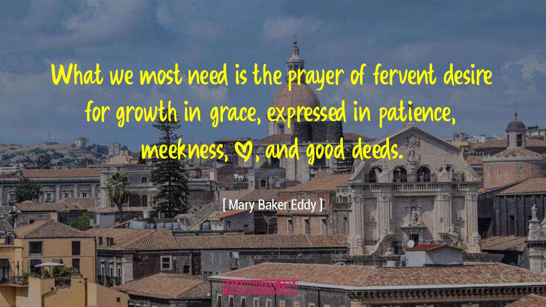 Mary Baker Eddy Quotes: What we most need is