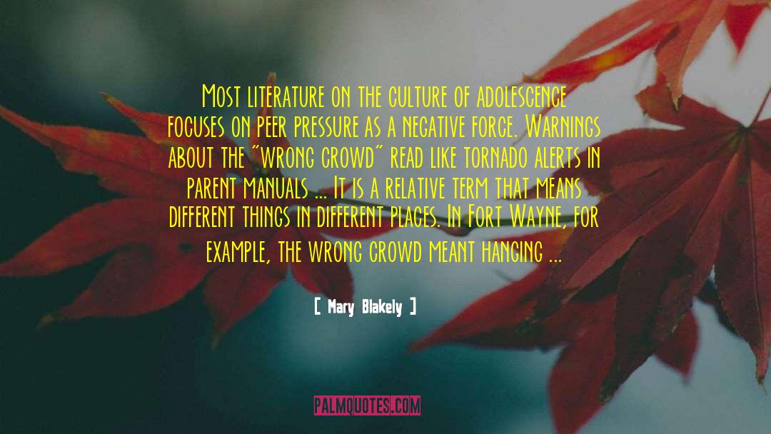 Mary Blakely Quotes: Most literature on the culture