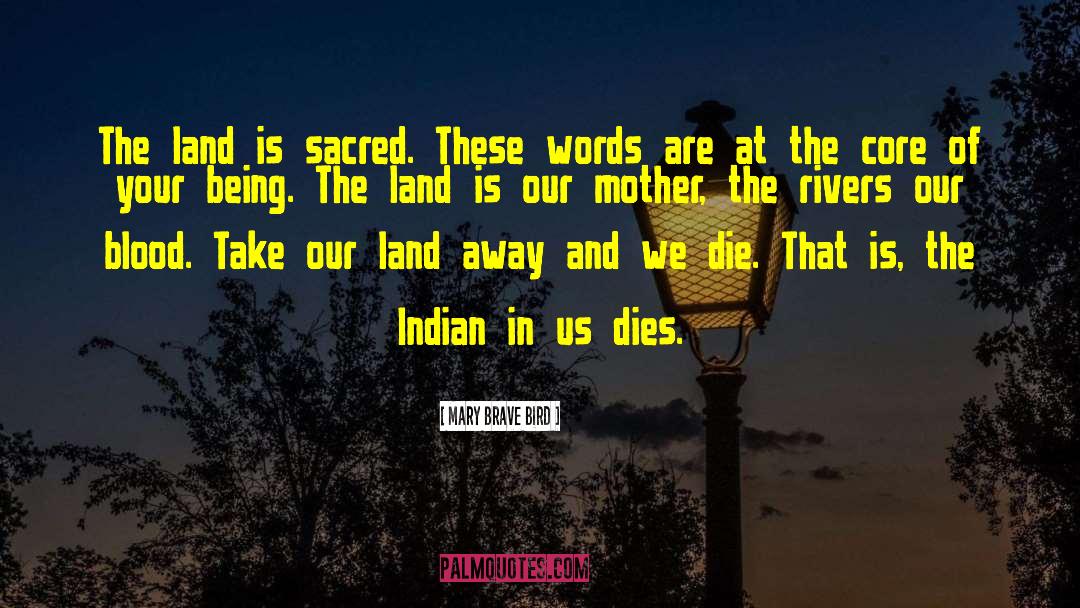 Mary Brave Bird Quotes: The land is sacred. These