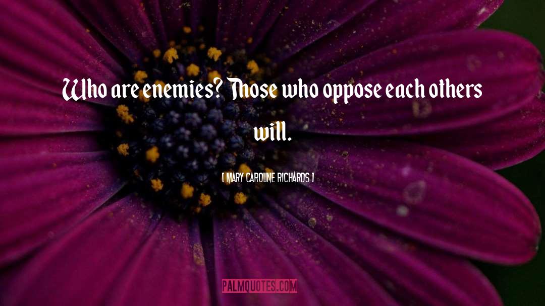 Mary Caroline Richards Quotes: Who are enemies? Those who