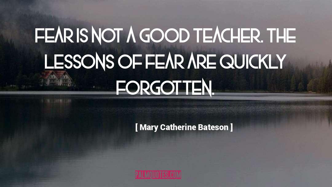 Mary Catherine Bateson Quotes: Fear is not a good