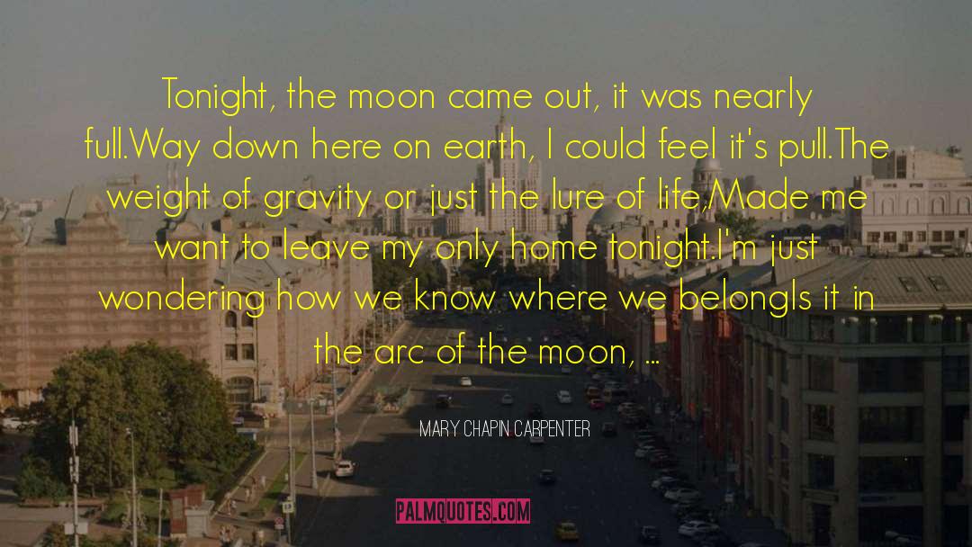 Mary Chapin Carpenter Quotes: Tonight, the moon came out,