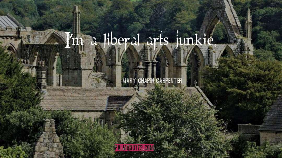 Mary Chapin Carpenter Quotes: I'm a liberal arts junkie.