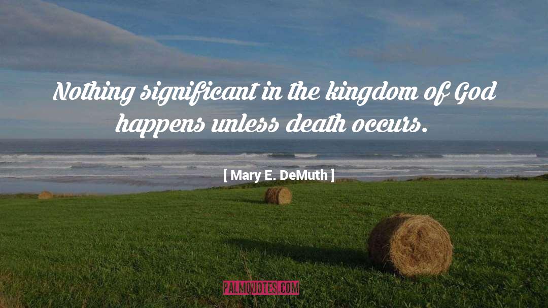 Mary E. DeMuth Quotes: Nothing significant in the kingdom