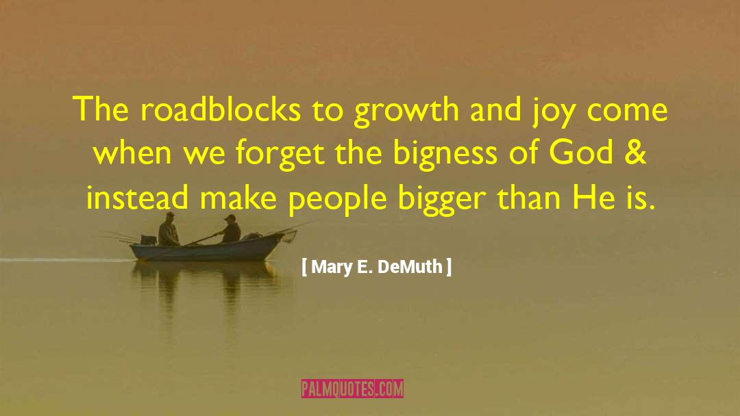 Mary E. DeMuth Quotes: The roadblocks to growth and