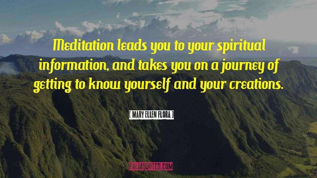 Mary Ellen Flora Quotes: Meditation leads you to your