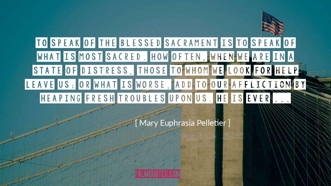 Mary Euphrasia Pelletier Quotes: To speak of the Blessed