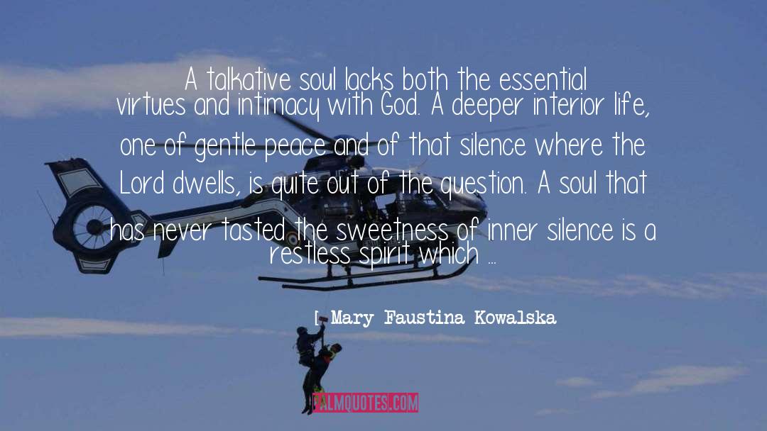 Mary Faustina Kowalska Quotes: A talkative soul lacks both