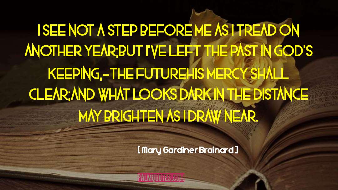 Mary Gardiner Brainard Quotes: I see not a step