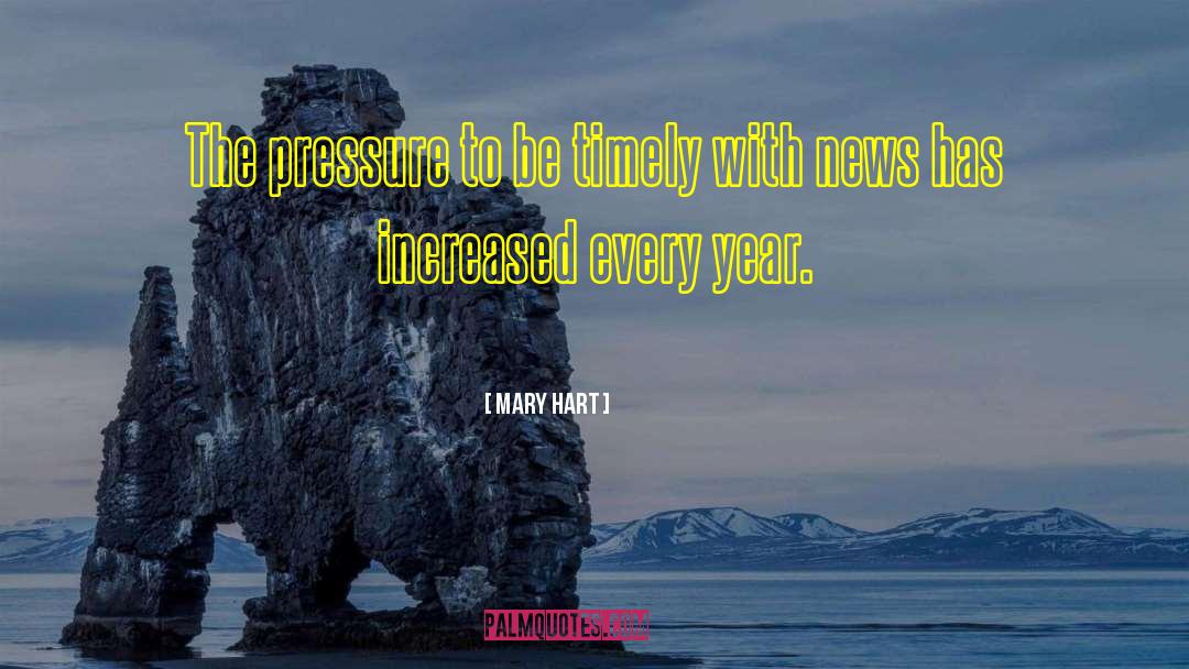 Mary Hart Quotes: The pressure to be timely