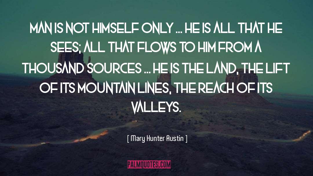 Mary Hunter Austin Quotes: Man is not himself only