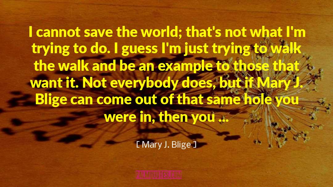 Mary J. Blige Quotes: I cannot save the world;