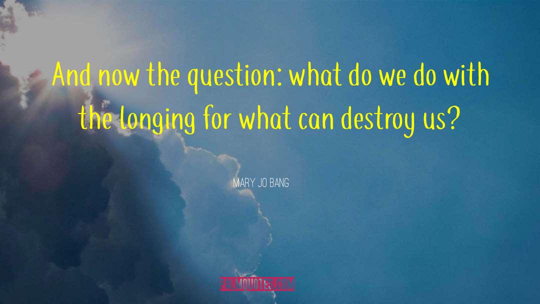 Mary Jo Bang Quotes: And now the question: what
