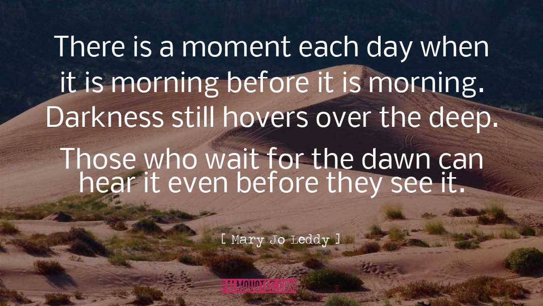 Mary Jo Leddy Quotes: There is a moment each