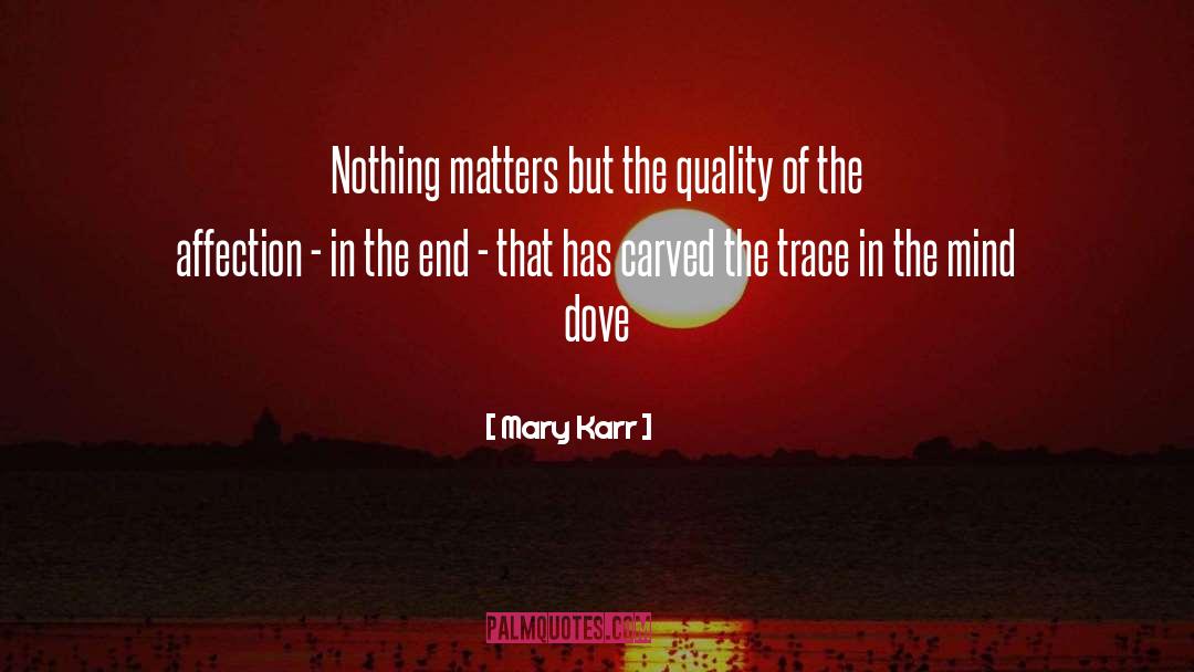 Mary Karr Quotes: Nothing matters but the quality