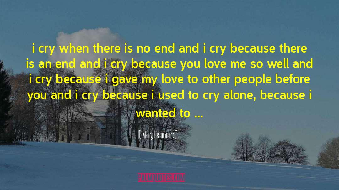 Mary Lambert Quotes: i cry when there is