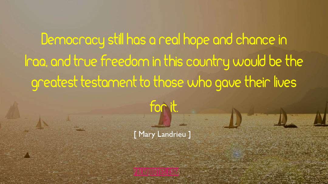 Mary Landrieu Quotes: Democracy still has a real