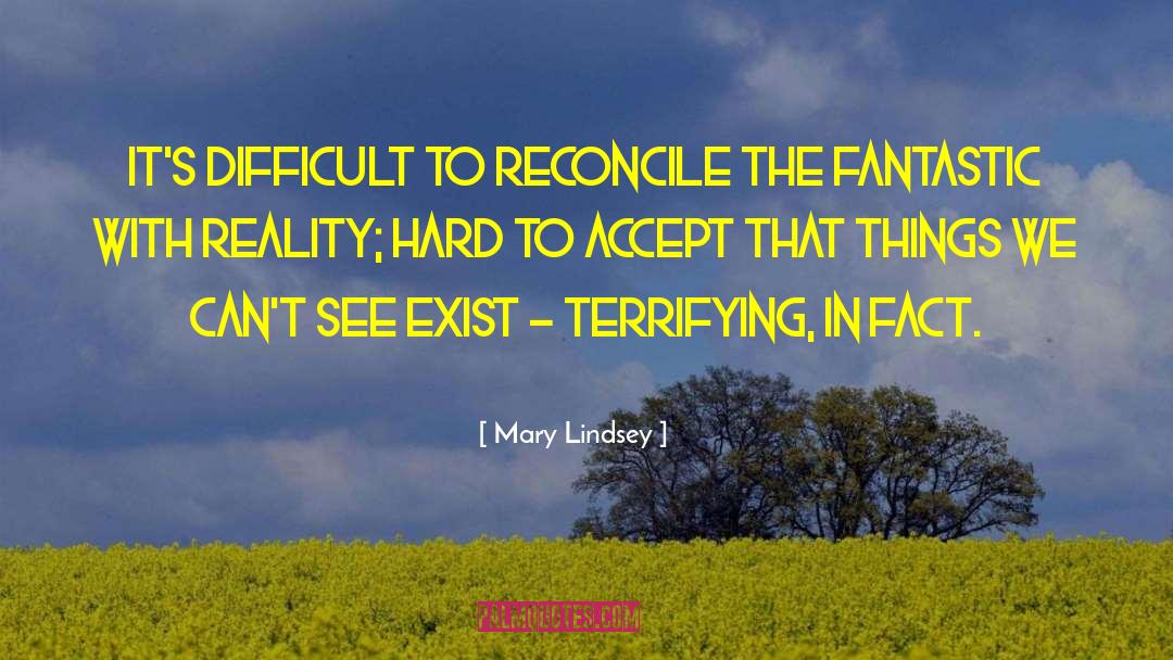 Mary Lindsey Quotes: It's difficult to reconcile the