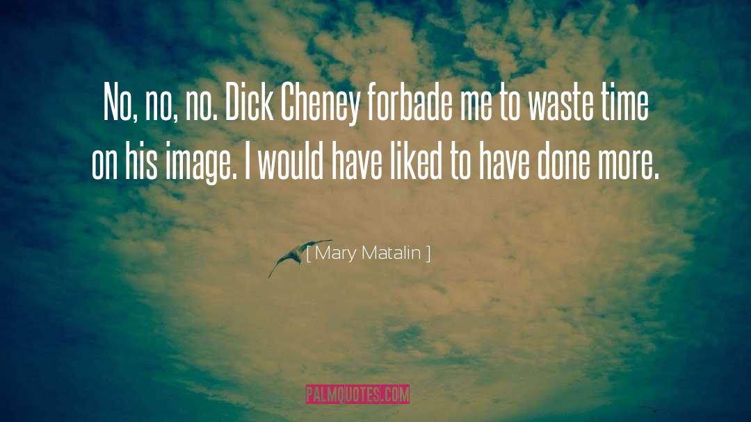 Mary Matalin Quotes: No, no, no. Dick Cheney