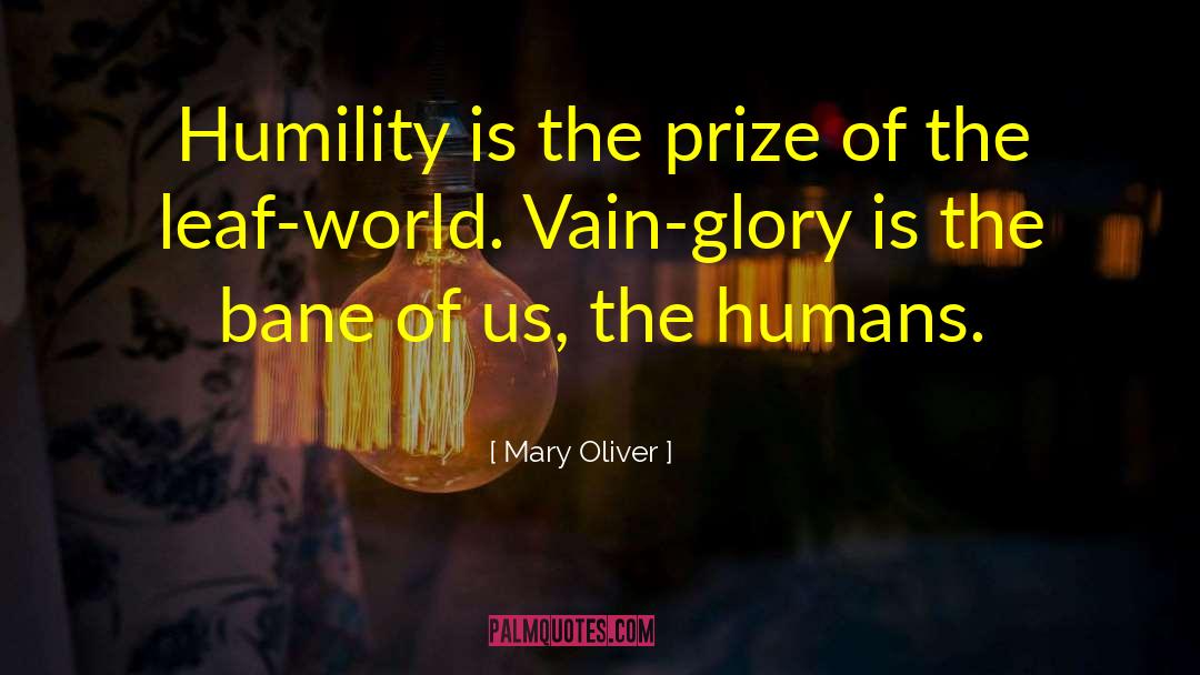 Mary Oliver Quotes: Humility is the prize of