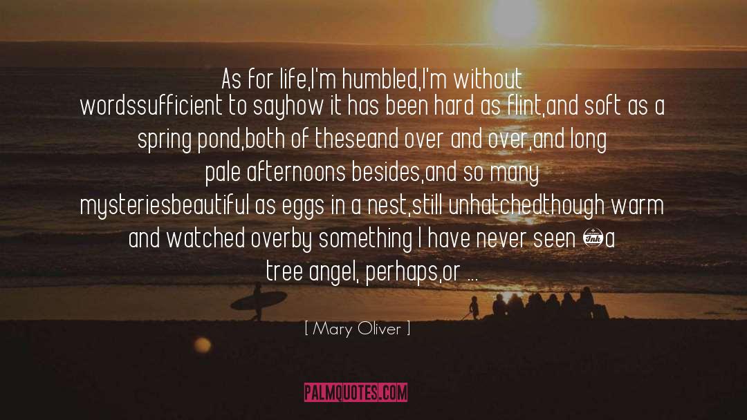 Mary Oliver Quotes: As for life,<br />I'm humbled,<br