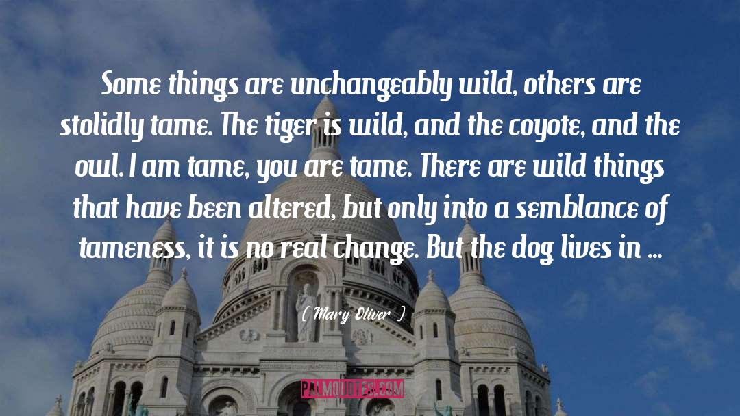 Mary Oliver Quotes: Some things are unchangeably wild,