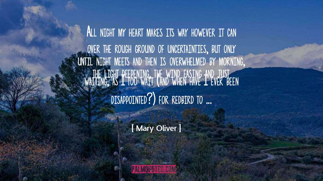 Mary Oliver Quotes: All night my heart makes