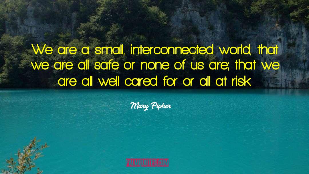 Mary Pipher Quotes: We are a small, interconnected