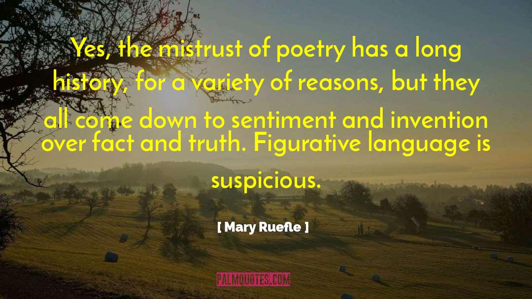 Mary Ruefle Quotes: Yes, the mistrust of poetry