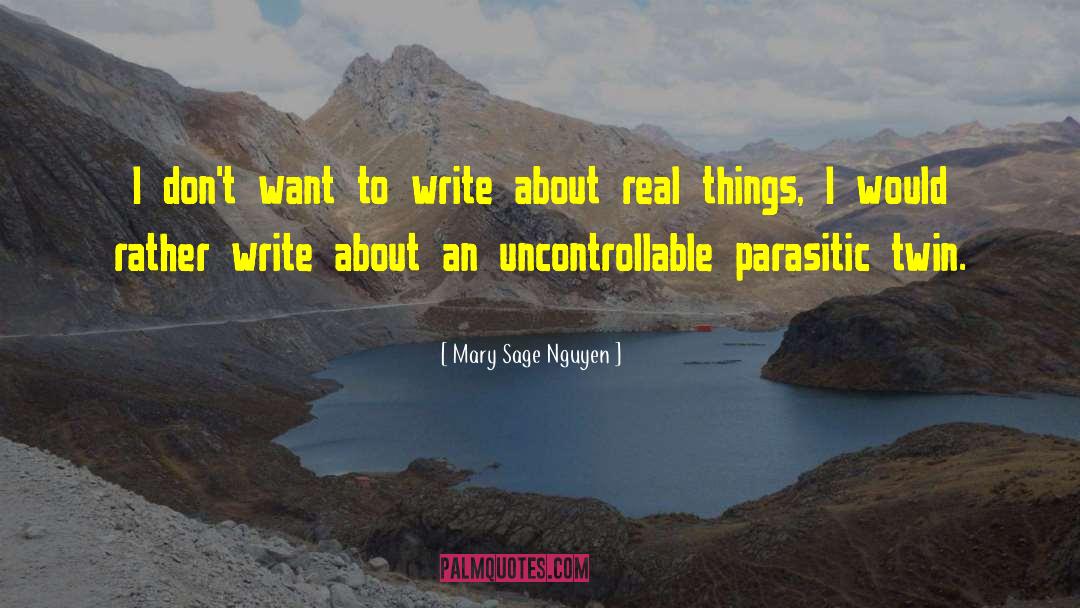 Mary Sage Nguyen Quotes: I don't want to write