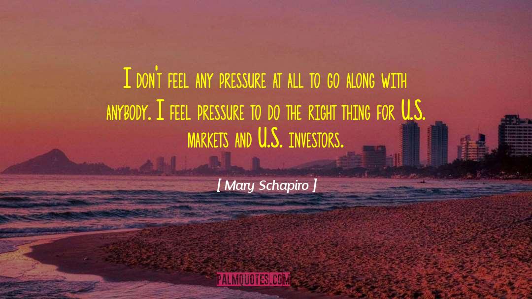 Mary Schapiro Quotes: I don't feel any pressure