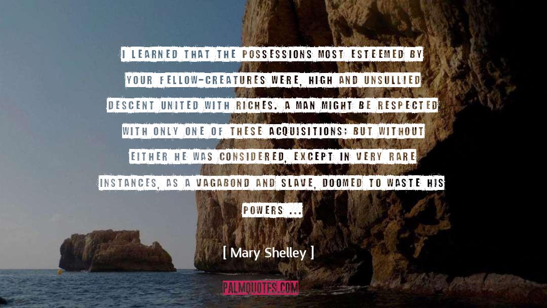 Mary Shelley Quotes: I learned that the possessions