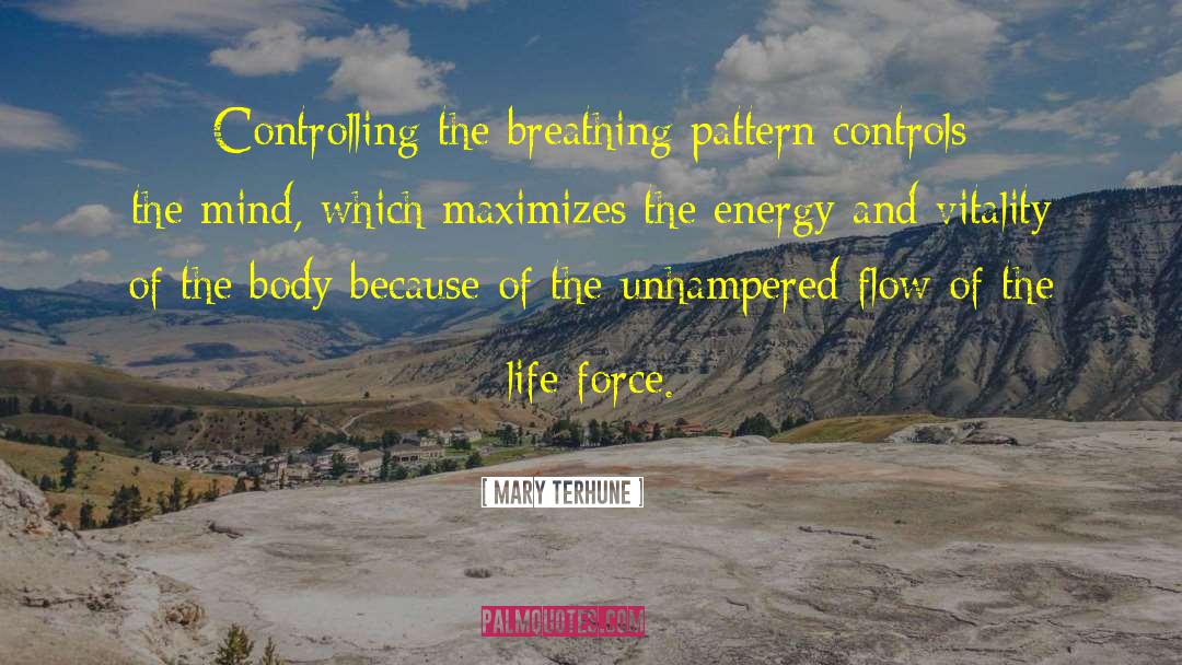 Mary Terhune Quotes: Controlling the breathing pattern controls