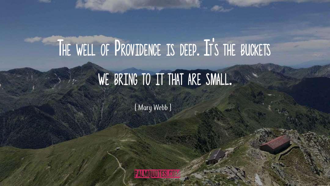 Mary Webb Quotes: The well of Providence is