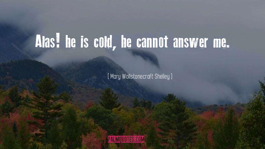 Mary Wollstonecraft Shelley Quotes: Alas! he is cold, he