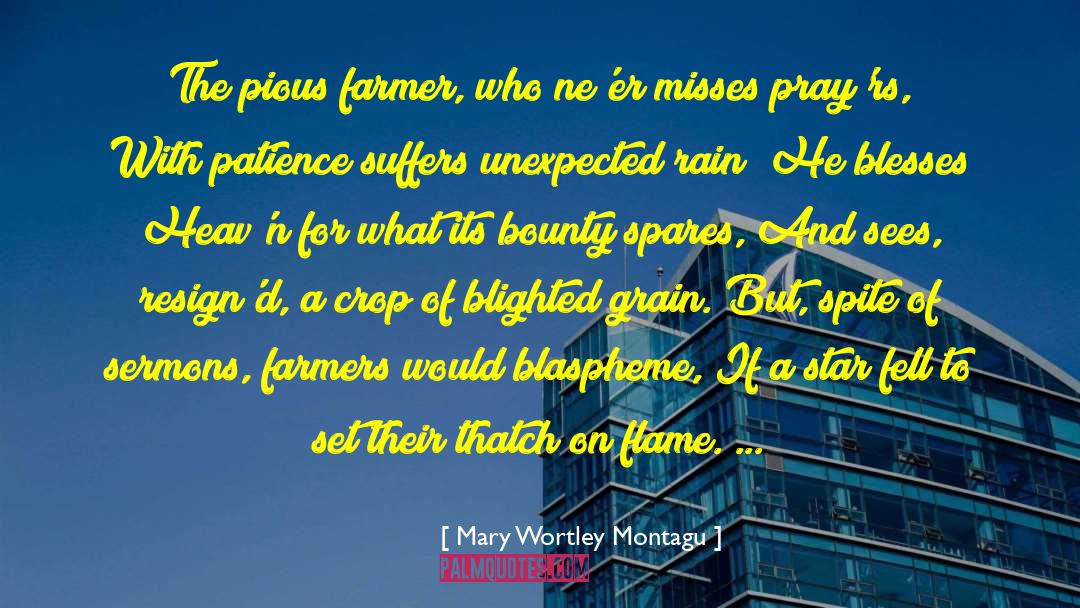 Mary Wortley Montagu Quotes: The pious farmer, who ne'er