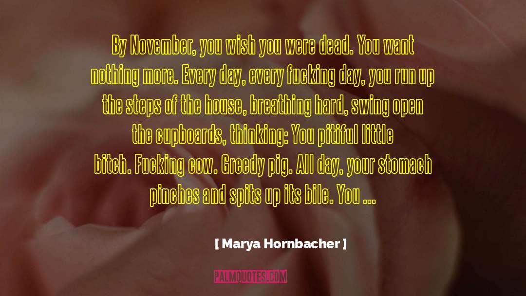 Marya Hornbacher Quotes: By November, you wish you