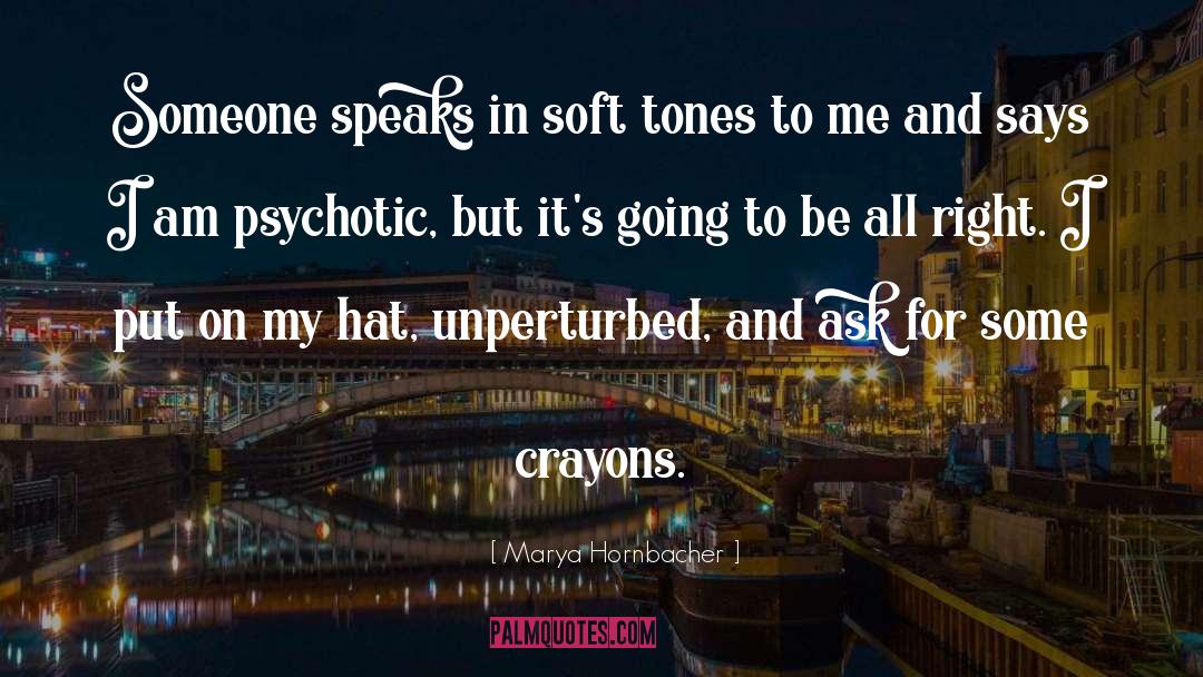 Marya Hornbacher Quotes: Someone speaks in soft tones