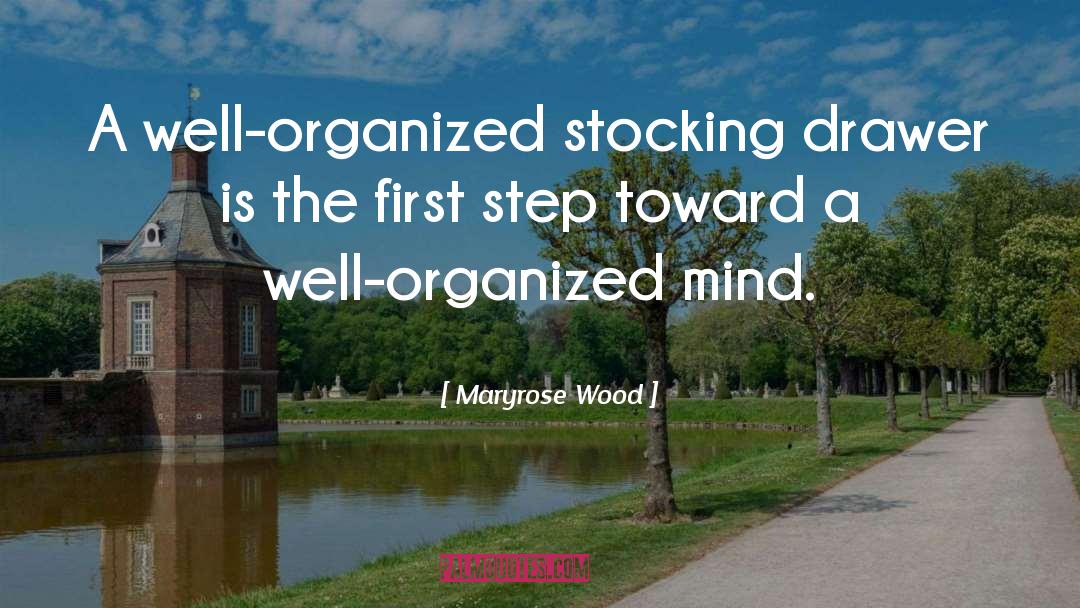 Maryrose Wood Quotes: A well-organized stocking drawer is
