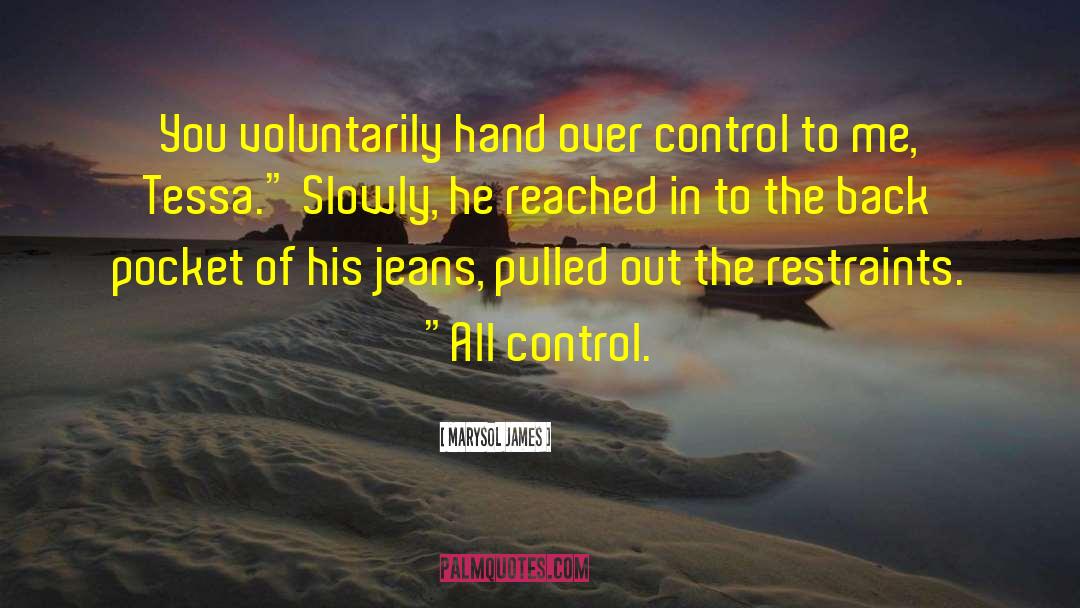 Marysol James Quotes: You voluntarily hand over control