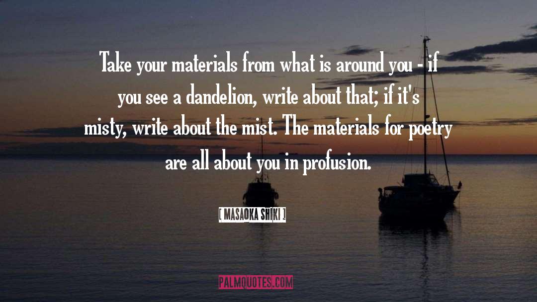 Masaoka Shiki Quotes: Take your materials from what