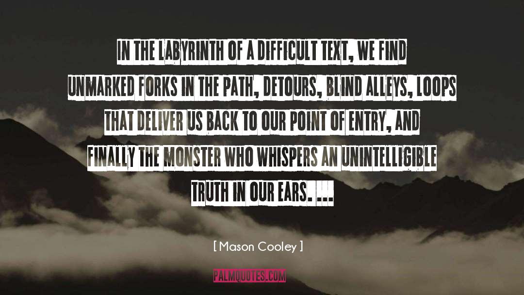 Mason Cooley Quotes: In the labyrinth of a