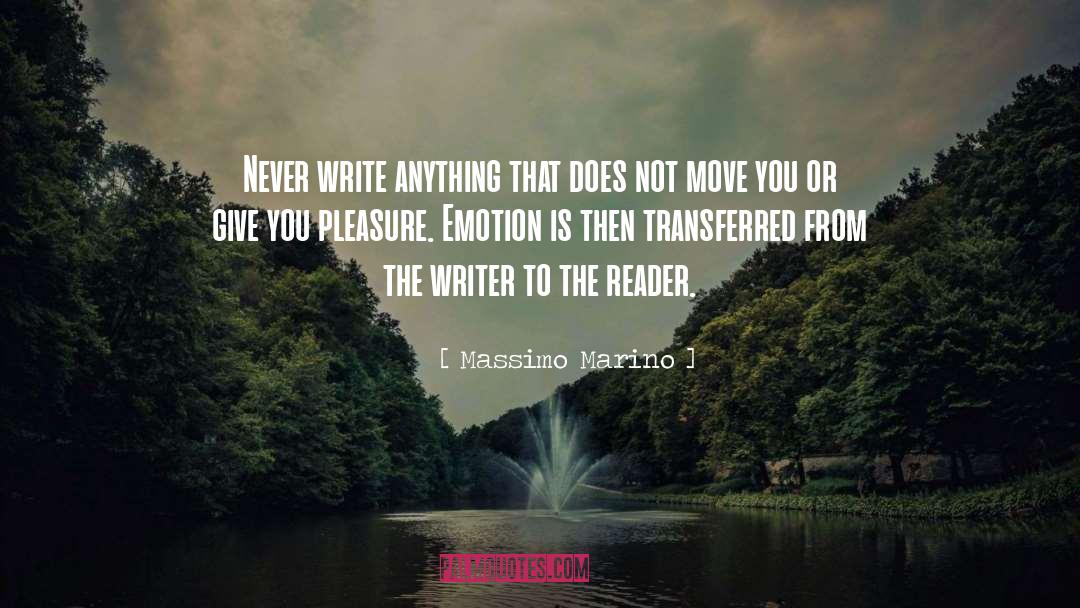 Massimo Marino Quotes: Never write anything that does